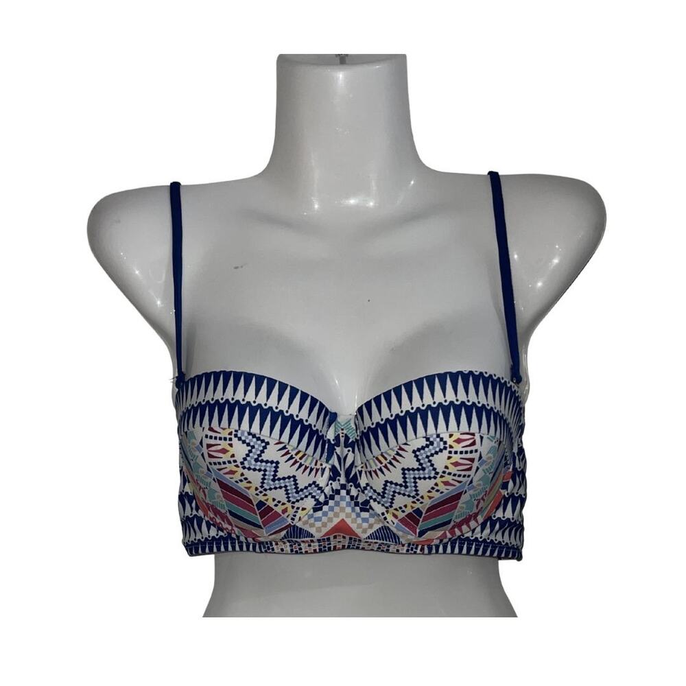 Bar III Aztec Sunset Print Underwire Bikini Top Size Small Beach Vacation Resort